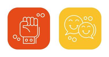 Fist and Chatting Icon vector