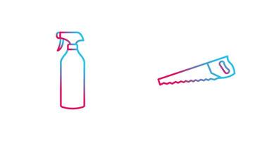 Spray bottle and Handsaw Icon vector