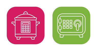 Cooker and Safe Box Icon vector