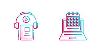 Timetable and Audio Book Icon vector