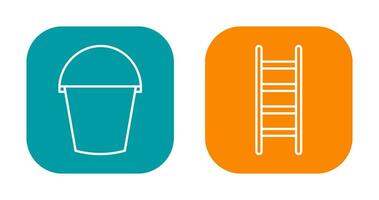 Water Bucket and Ladder Icon vector