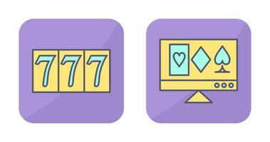 online gambling and triple sevens Icon vector