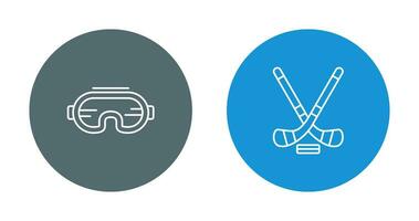 Goggle and Ice Hockey Icon vector