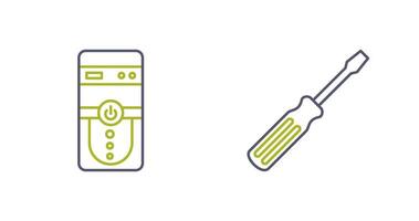 Cpu and Screw driver Icon vector