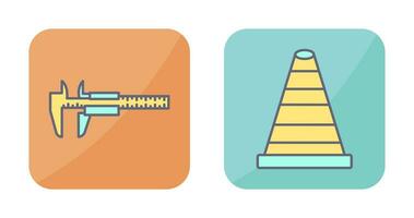 Cone and Calipers Icon vector