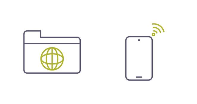 network folder and connected device Icon vector
