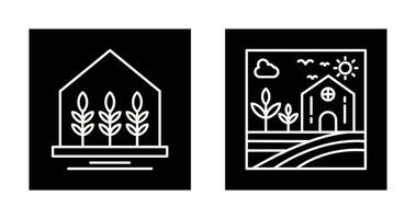 Farm House and Nature Icon vector