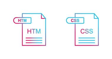 HTM and CSS Icon vector