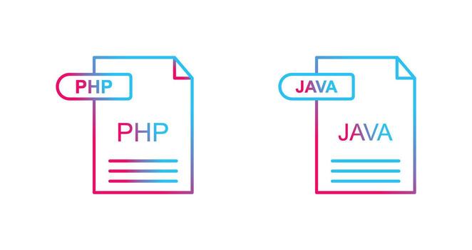PHP and Java Icon vector