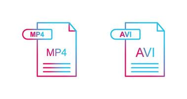 MP4 and AVI  Icon vector