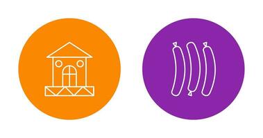 House and Hot Sausage Icon vector