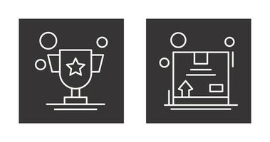 Trophy and Box Icon vector