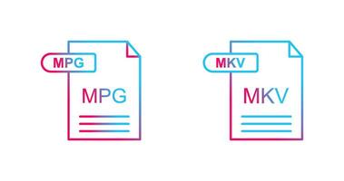 MPG and MKV Icon vector