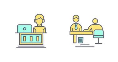 Employee and Evaluating work Icon vector