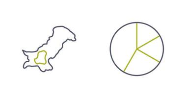Map and Pie Icon vector