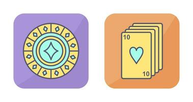 diamond Chip and desk of cards Icon vector