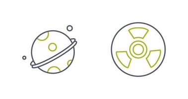 planeta y nuclear icono vector