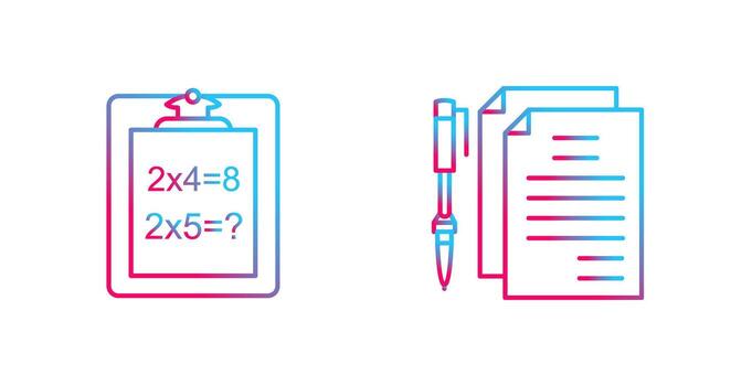 Solving Question and Document and Pen Icon vector
