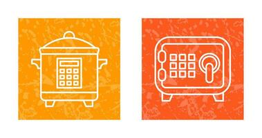 Cooker and Safe Box Icon vector