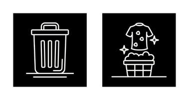 Trash Can and Laundary Icon vector