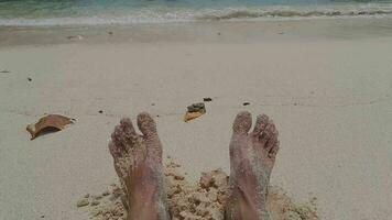 pieds sur le plage le sable video