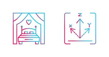 Bed and Axis Icon vector