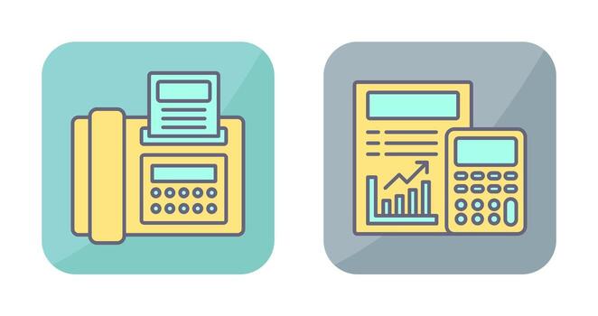 Fax and calculating Icon vector