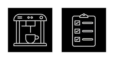 coffee machine and order list Icon vector