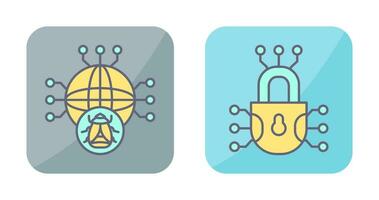 Global Malware and Cyber defence Icon vector