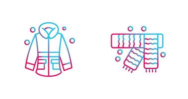 Winter Jacket and Winter Scarf Icon vector