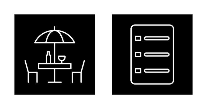 cafe table and menu Icon vector