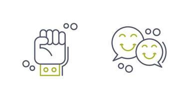 Fist and Chatting Icon vector