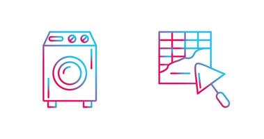 Washing Machine and Plastering Icon vector