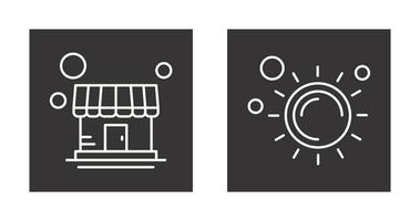 Store and Sun Icon vector