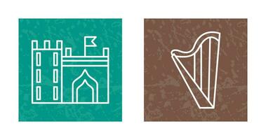 Castle with Flag and Harp Icon vector
