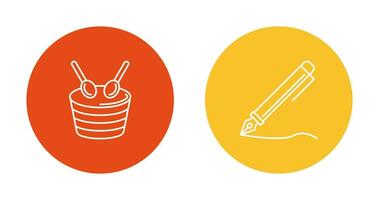 Drum and Pen Icon vector