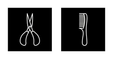 Scissor and Comb Icon vector