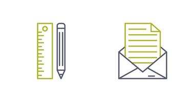 Ruler and MailSnack and Money Icon vector