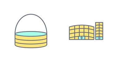 basket and shopping mall Icon vector