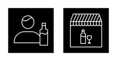 man drink and Cafe bar Icon vector