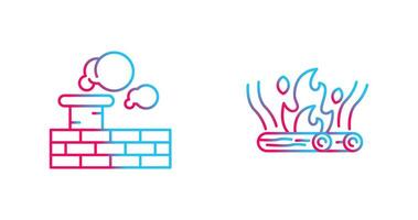 Chimney and Bonfire Icon vector