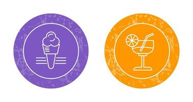 Ice Cream and Cocktail Icon vector