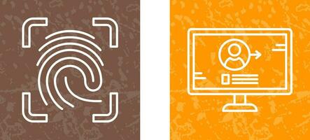 Log and Finger Print Icon vector
