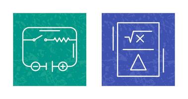 eléctrico circuito y fórmula icono vector