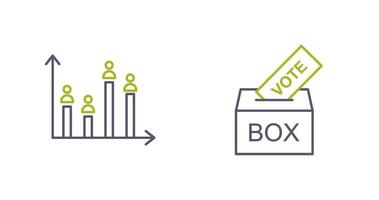 Giing Vote and Candidate and Graph Icon vector