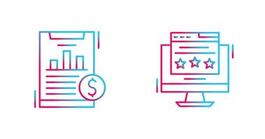 Financial Analytics and Webpage Icon vector