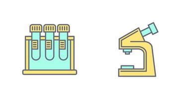 Test Tube and Microscope Icon vector