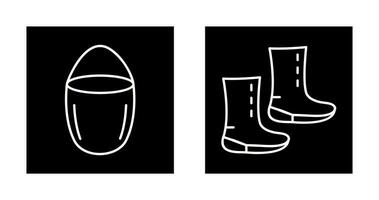 water bucket and boots Icon vector