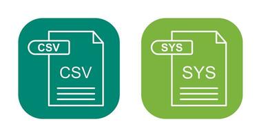 CSV and SYS Icon vector