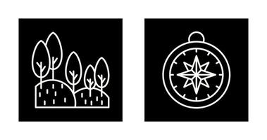 Forest and Compass Icon vector